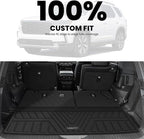 LASFIT Floor Mats & Trunk Mat with Backrest Mat for Honda Pilot 2023-2025 2026, Split & One-Piece Foldable Seating All Weather TPE Floor Liners 1st & 2nd & 3rd Row & Cargo Mat with Seatback Mat, Black