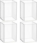 Mototo 4 Pieces Clear Acrylic Pen Holder Acrylic Pencil Cup Makeup Bush Holder Acrylic Desktop Stationery Organizer for Offic