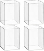 Mototo 4 Pieces Clear Acrylic Pen Holder Acrylic Pencil Cup Makeup Bush Holder Acrylic Desktop Stationery Organizer for Offic