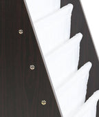 Humble Crew 4-Tier Kids Bookshelf, Espresso Wood/White - Premium Book Shelf for Kids Rooms with Four Deep Pockets - Toddler S
