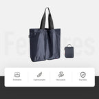 pack all 16L Lightweight Packable Tote Bag, Water Resistant Foldable Grocery Bag, Reusable Shopping Bag (Navy Blue)