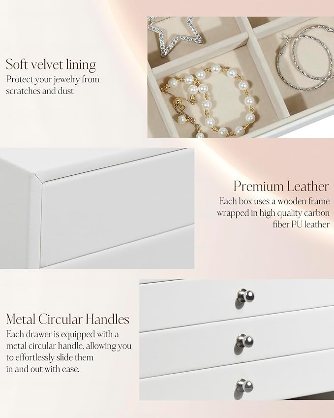 GUKA Large Jewelry Box, Jewelry Case with 10 Drawers for Big and Small Jewelry, Jewelry Storage Organizer for Watch Earrings 