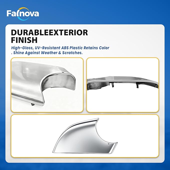 Right Rearview Mirror Cover Bracket, Compatible with Tesla Model 3 2017-2024, Side Mirror Base Cover Replacement Part, Suitable for Tesla Model 3 Accessories（Chrome）