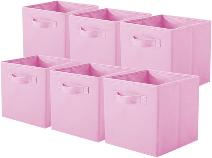 ShellKingdom Storage Bins, Foldable Fabric Storage Cubes And Cloth Storage Organizer Drawer For Closet And Toys Storage, 6 Pa