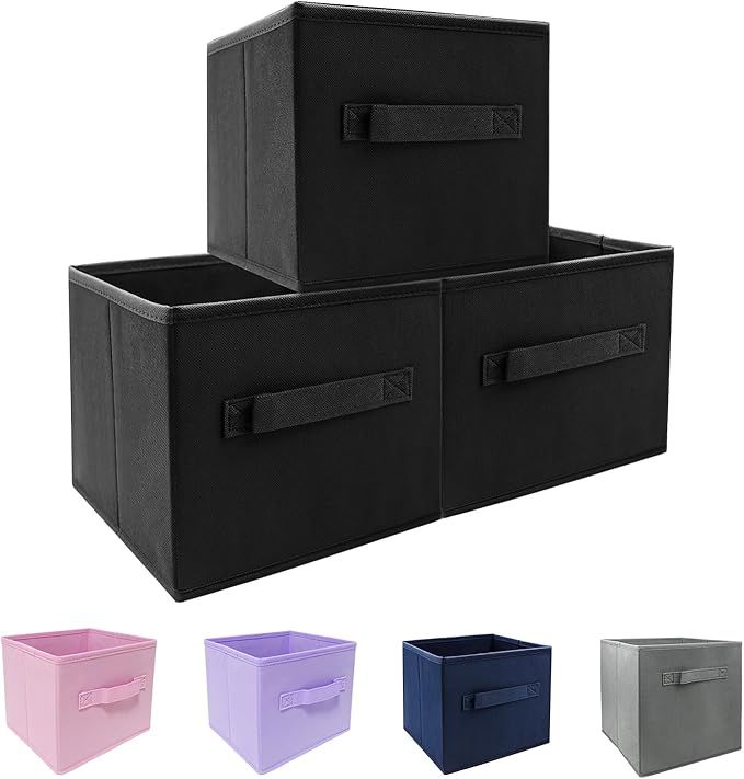 EBIGIC storage bins collapsible storage bins，cube storage organizer （Pack of 3） 10.5 * 10.5 * 11inch，For home and office Coll