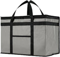NZ home Insulated Bags for Food Delivery (2XL PRO) Grocery Shopping Cooler Bag, Pizza Delivery, Hot & Cold Catering Tote, Reusable, Foldable & Heavy Duty (Gray)