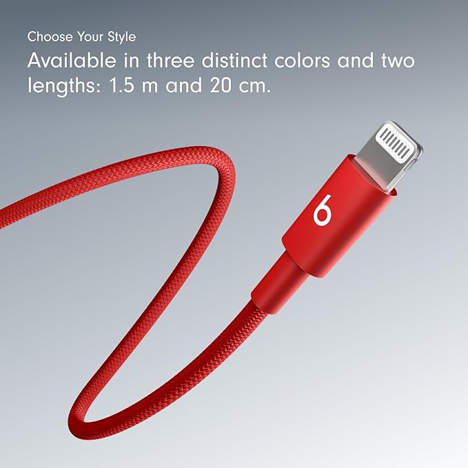 Beats USB-C to Lightning Woven Cable Fast Charging Durable/Tangle-Free Compatible Charger for Apple Devices with Lightning Po