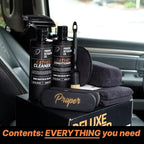 PROPER DETAILING CO. Car Leather Cleaner and Conditioner, Clean and Protect for long lasting leather, 9 Piece Deluxe Leather 