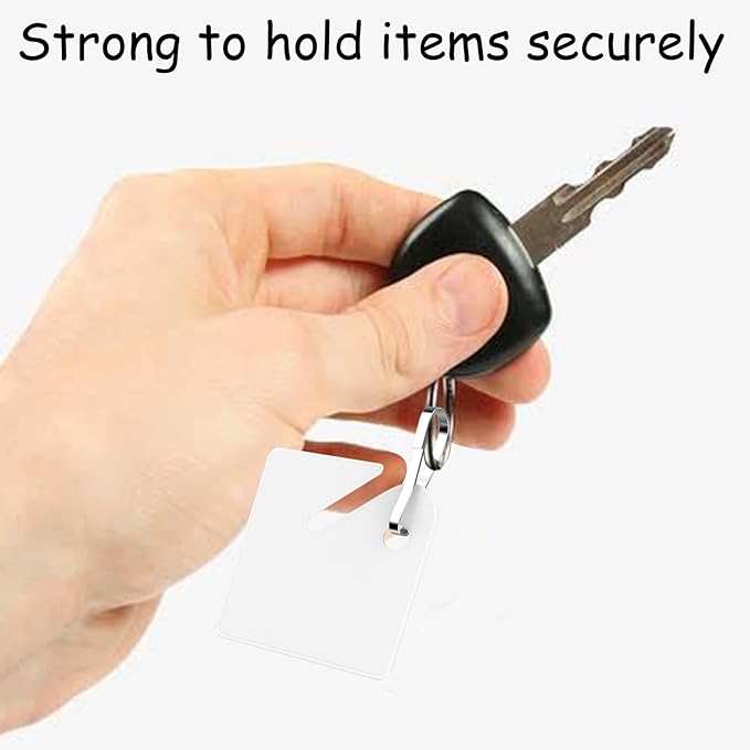 KAKAMINA 100 Pcs Key Tags White Plastic Hanging Tags with Metal Snap Hooks, Tags for Slotted Key Cabinets Boxes Lockers Sturd