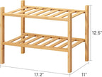 viewcare Small Shoe Rack, 2-Tier Shoe Rack for Entryway, Bamboo Wood Shoe Shelf for Closet & Hallway, Long 17.2IN | Beautiful