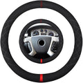 Suede Steering Wheel Cover,Compatible with Cadillac Escalade Suede Leather Sport Non-Slip Wheel Cover Car Interior Accessories 15.5 16 inch for Man and Women