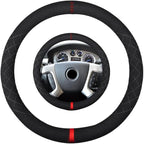 Suede Steering Wheel Cover,Compatible with Cadillac Escalade Suede Leather Sport Non-Slip Wheel Cover Car Interior Accessories 15.5 16 inch for Man and Women