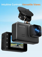 Dash Cam Front and Rear, 2.5K+1080P Dual Dash Camera for Cars, 2’’ Display Mini Car Camera, G-Sensor Dashcam, Night Vision, 2