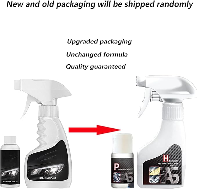 Q4 Headlight Restoration Kit,Headlight Cleaner, Automotive Headlamp Restoration Fluid,Yellowed Automotive Headlamps,Blurring 