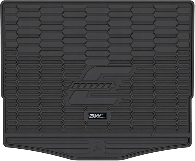 3W Ford Mustang Mach E Cargo Liner Fit for 2021-2025 2026, All Weather TPE Car Mats Custom TPE Fit Trunk Mat, Black (Trunk Base Upper Only)