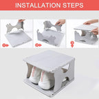 6-Tier Shoe Rack, Stackable Storage Organizer for Bedroom Entry, Adjustable Rack, Shoe Slots Shelf, Easy Tower Rack, Grey