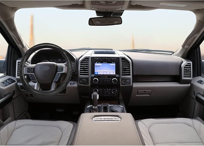 GIANT PANDA Car Steering Wheel Cover for Ford F150 F250 F350 Expedition 15.5-16 inches - Gray