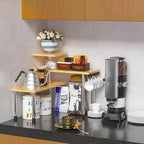ZHWS Kitchen Countertop Organizer Spice Rack for Salt, Bathroom Counter Organizer Over Sink for Makeup, Skincare, Adjustable 