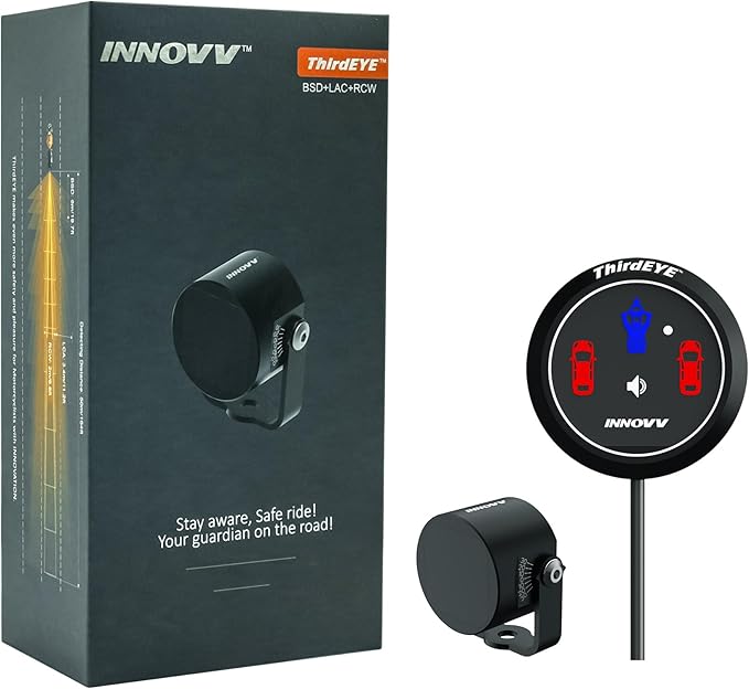 INNOVV ThirdEYE Motorcycle Blind Spot System with Voice and Indicators Alert, Waterproof Moto Assistant System, Detect Hazard