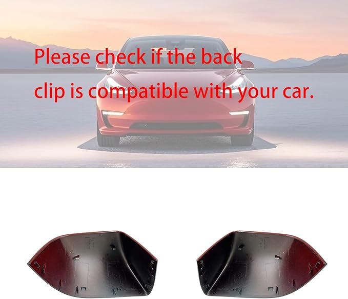 Compatible with Tesla Model 3 Side Mirror Cover Replacement 2017 2018 2019 2020 2021 2022 2023 2024, Left & Right Side Rearview Mirror Cover Cap for Model 3 Accessories(red) 2pcs