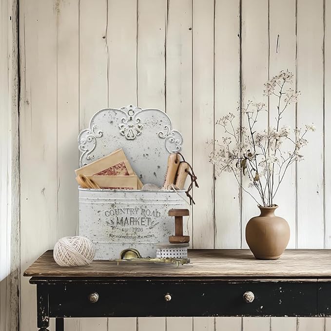 Metal Hanging Storage Baskets Wall Baskets for Mail, Files,Flowers, Books & Accessories, Wall-Mounted Organizer for Entryway,