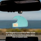 ulu Lagoon Hanging Car Air Freshener | Tropical Beach Coconut Surf Wax Scent Mini Wave | Long Lasting Car Freshener, Closet a