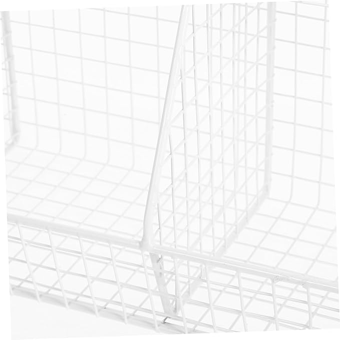 Wall Mount Baskets Wire Baskets for Kitchen Fruit Vegetable Storage Mail Organizer White Compartment