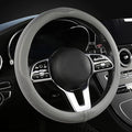 LKWLIKEI Car Steering Wheel Cover, Universal 15 inch, The Latest Microfiber Leather Breathable Technology Fabric, Non-Slip, C