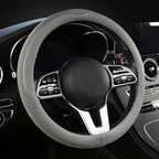 LKWLIKEI Car Steering Wheel Cover, Universal 15 inch, The Latest Microfiber Leather Breathable Technology Fabric, Non-Slip, C