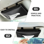 Cabilock Car Visor Tissue Holder Pu Napkin Case for Easy Access Stylish Sun Visor Organizer Quick Installation and Dirt-Resistant Design for Vehicle Accessories