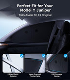 Wigoo 2026 Upgrade Tesla Model Y Juniper Side Window Sunshade [Ice-Crystal Cool, Suction No-Fall] Sun Block for Baby & Camping & Privacy Napping, 7PCS No Front Windshield for Model Y Juniper 2025-2026