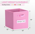 artsdi 13x13 storage cube bins (Set of 10) Foldable Fabric storage cubes with 10 Labels Window Cards & a Pen,13 inch cube sto