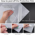 HIDBEA Frosted Window Privacy Film Non-Adhesive, Reusable Window Glass Films Heat Control Self Static Cling Removable Window Stickers for Home Office Living Room (White Frosted, 35.4 Inch x 8.2 Feet)