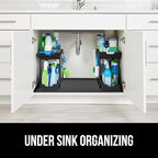 GORILLA GRIP Waterproof Silicone Under Sink Mat with Raised Lip for Kitchen and Bathroom, 46 x 22 in, Cabinet Shelf Liner Sta