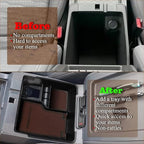 Muslogy for 2022+ Frontier Accessories Center Console Organizer Insert Tray Storage Box Armrest Organizer Compatible with Frontier 2022 2023 2024 2025 2026(Brown Leather)