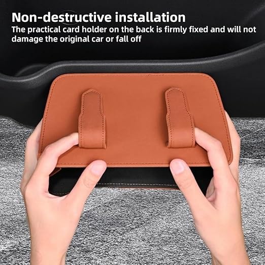 Car Leather Trash Can for Seat Back, Hanging Garbage Bin, Waterproof Foldable Stroage Organizer for Car, Multipurpose Interior Accessories for SUV Truck RV Camping (Black Chair Back Clip)