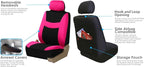 FH Group Light & Breezy Cloth Car Seat Covers, 7 Seater Three Row Set- Airbag & Split Ready -Universal for Cars Trucks and SU