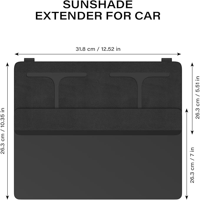 Car Visor Extender Sun Bblocker，Upgraded UV400 Car Sun Visor Extension with PC Lens and Side Sunshade,Filter UV，Safe Ddriving.Universal for SUV, Family Automotive, Black