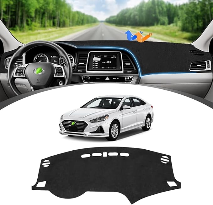 FIILINES Dash Cover for Hyundai Sonata 2015-2019, Dashboard Cover Sonata Accessories Suede Dash Cover Mat Sunshade Anti-Slip 