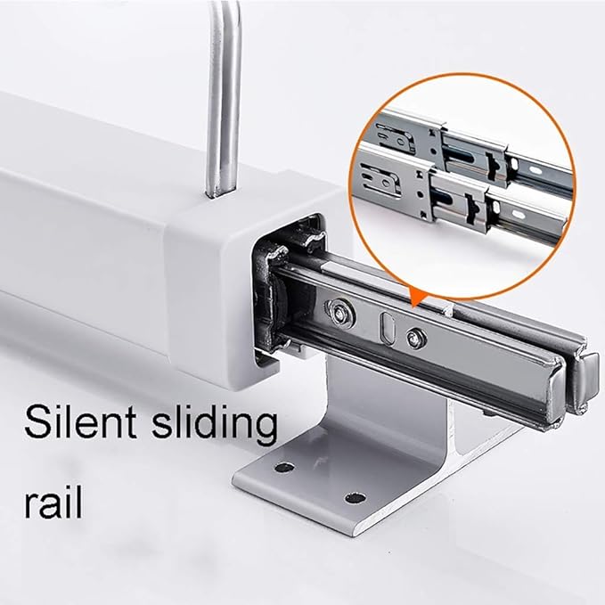Pull Out Clothes Rail,Extendable Clothes Hanger Rail,Organizer Rack for Depth 14In/18In Wardrobe-White,35.6cm/14inch