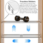Expandable Closet Tension Shelf with Strong Adhesive, Metal Wire Hanging Shelves Closet Divider Separator Storage Shelves for