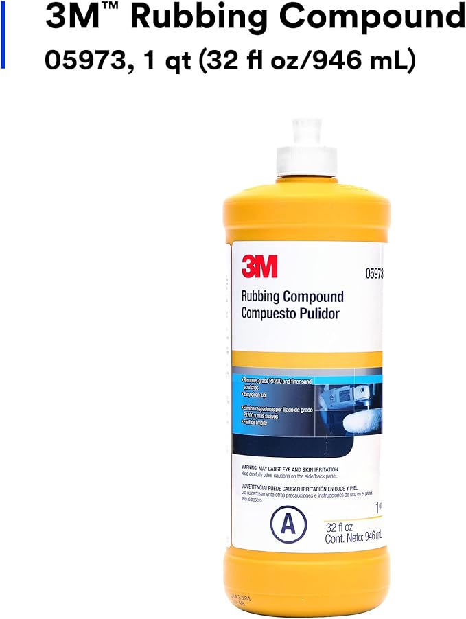 3M Rubbing Compound, 05973, Liquid Formula,1 qt (32 fl oz/946 mL)