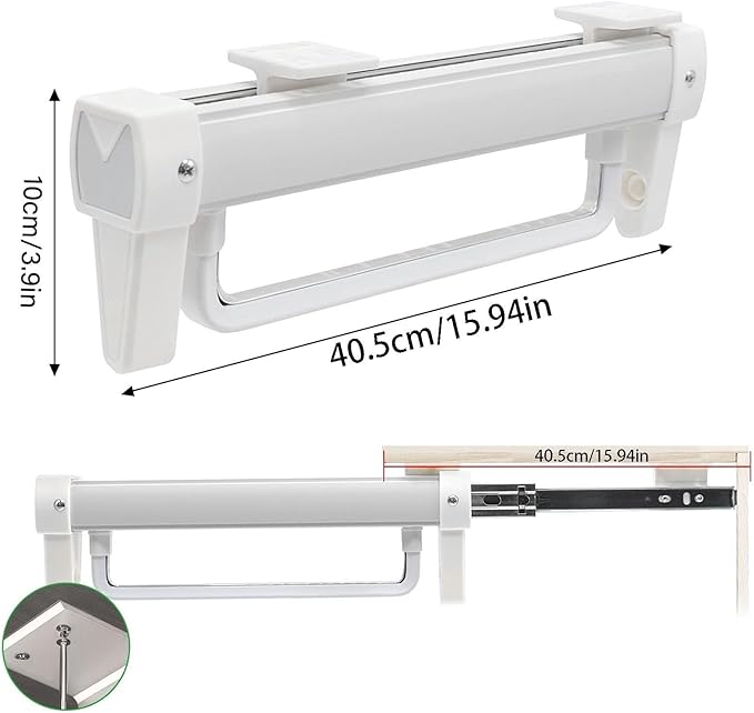 Adjustable Pull Out Hanger Rail Rod - Pull Out Clothes Rail,Extendable Closet Rod for Pants Clothing Storage,Wardrobe Adjusta