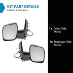 TRQ Driver and Passenger Side Mirror Assembly Set Power Textured Black Foldaway Compatible with 2009 Ford E-150 2009 E-250 20