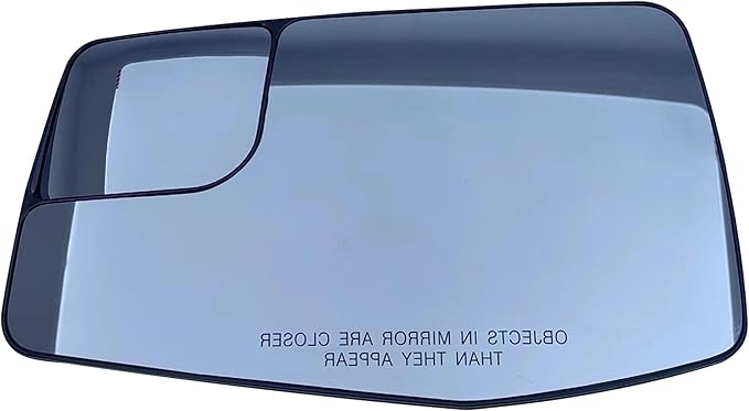 Replacement Driver Left Side Door Mirror Glass Flat Heated with Convex Blind Spot Glass For Chevrolet Silverado and GMC Sierra 1500 from 2019 to 2023