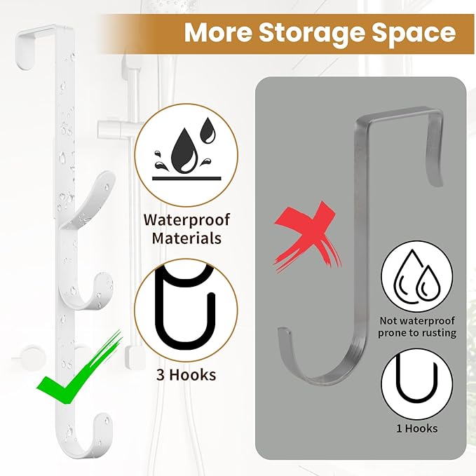 Over The Door Hooks Hanger,Over The Door Towel Hook Organizer Hanging for Coat Clothes Backpack hat Purse Metal Towel Rack Ba