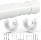 Closet Rod, 17 to 68Inch Closet Rods for Hanging Clothes, Heavy Duty Adjustable Closet Hanging Rod Bar White Closet Poles for