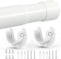 Closet Rod, 17 to 38 Inch Closet Rods for Hanging Clothes, Heavy Duty Adjustable Closet Hanging Rod Bar White Closet Poles fo