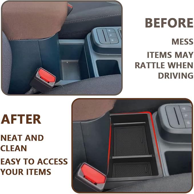 Muslogy for Maverick Center Console Organizer Gear Shift Storage Box ABS Material Insert Tray Compatible with Ford Maverick 2026 2025-2022 Accessories (Black)