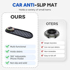 Multifunction Car Anti-Slip Mat, Non-Slip Dashboard Storage Pad with 360° Rotatable Phone Holder & Temporary Parking Number, 